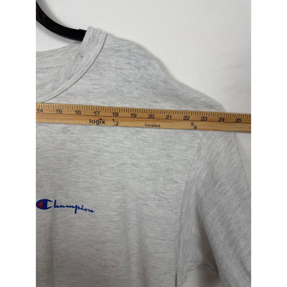 Champion Mens Cotton T-Shirt XXL Gray Vintage 90s Made in USA Script Logo Tee - Picture 6 of 8